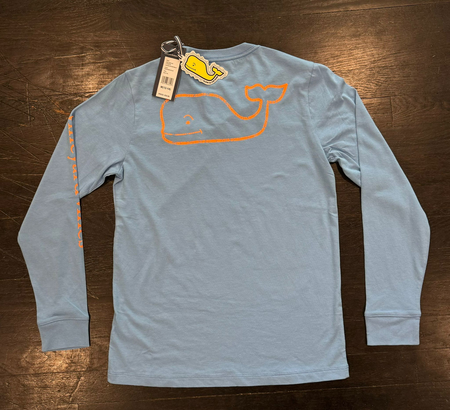 Boys VV Glow In the Dark LS Pocket T Shirt - Light Blue - M
