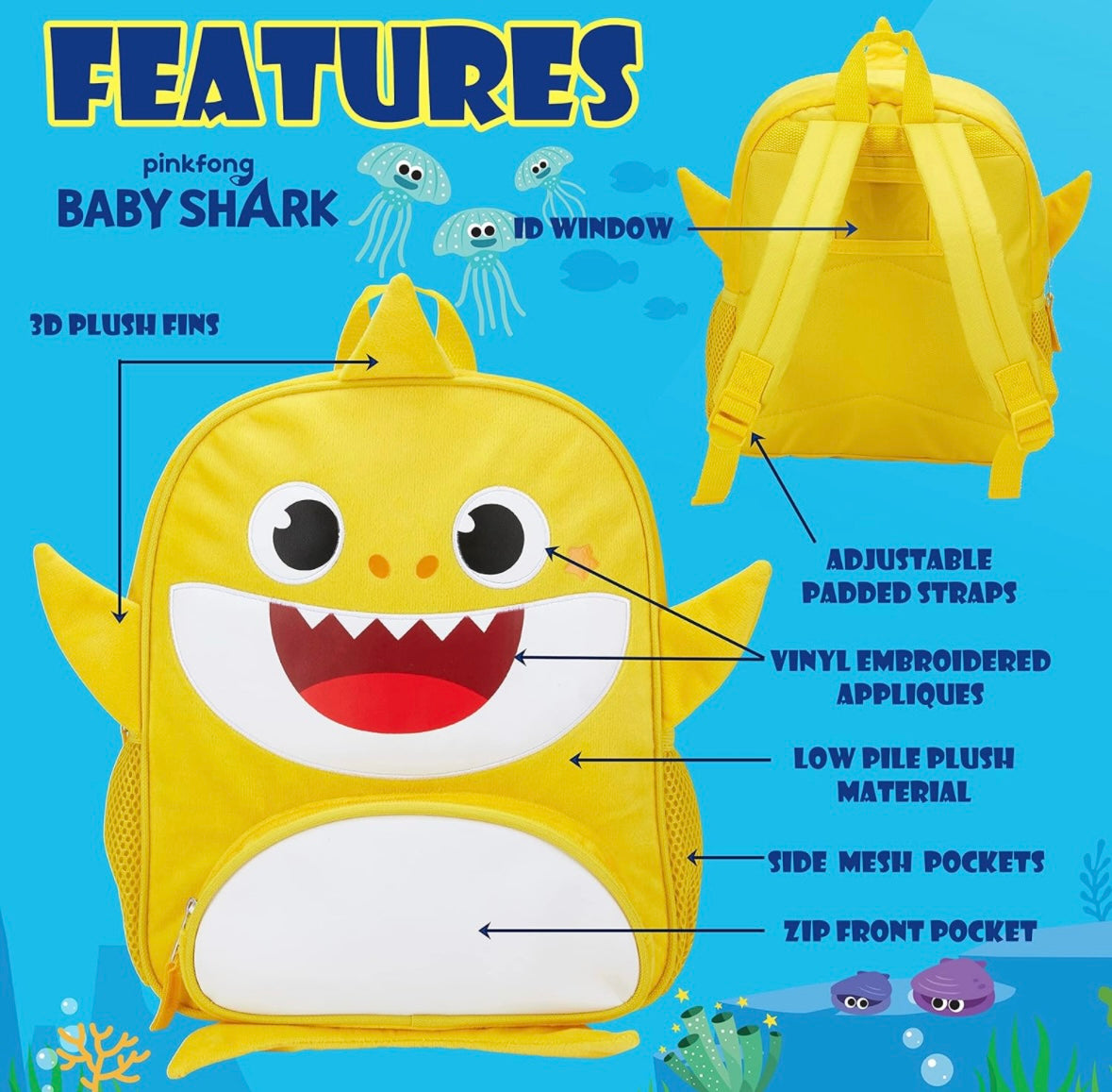 12” Baby Shark Backpack