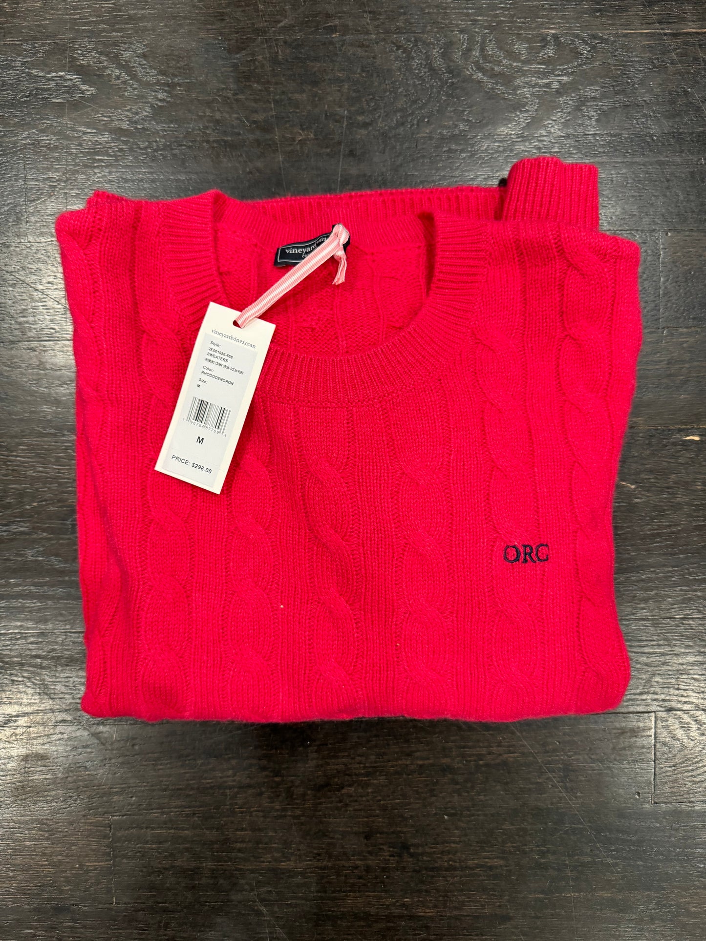 Women’s VV Cashmere Crew Sweater ORC (M) (Red)