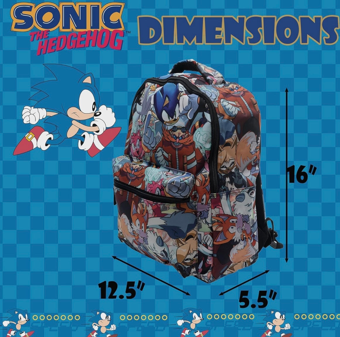 16” Sonic The Hedgehog Backpack