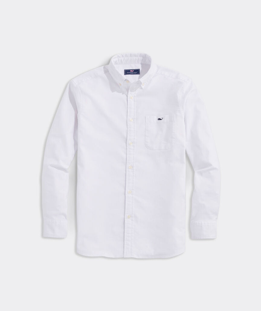 Men’s VV Oxford Solid Shirt With Embroidered Chest Pocket