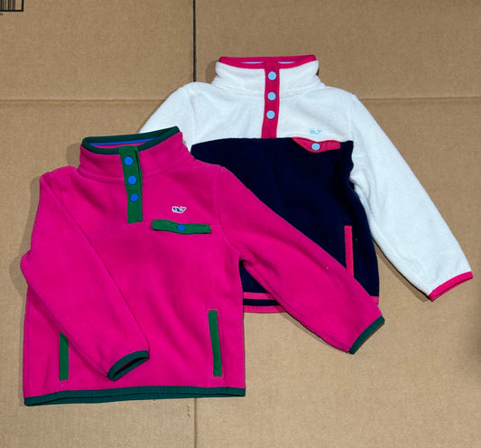 Girls Fleece Quarter Snap Lot of 2