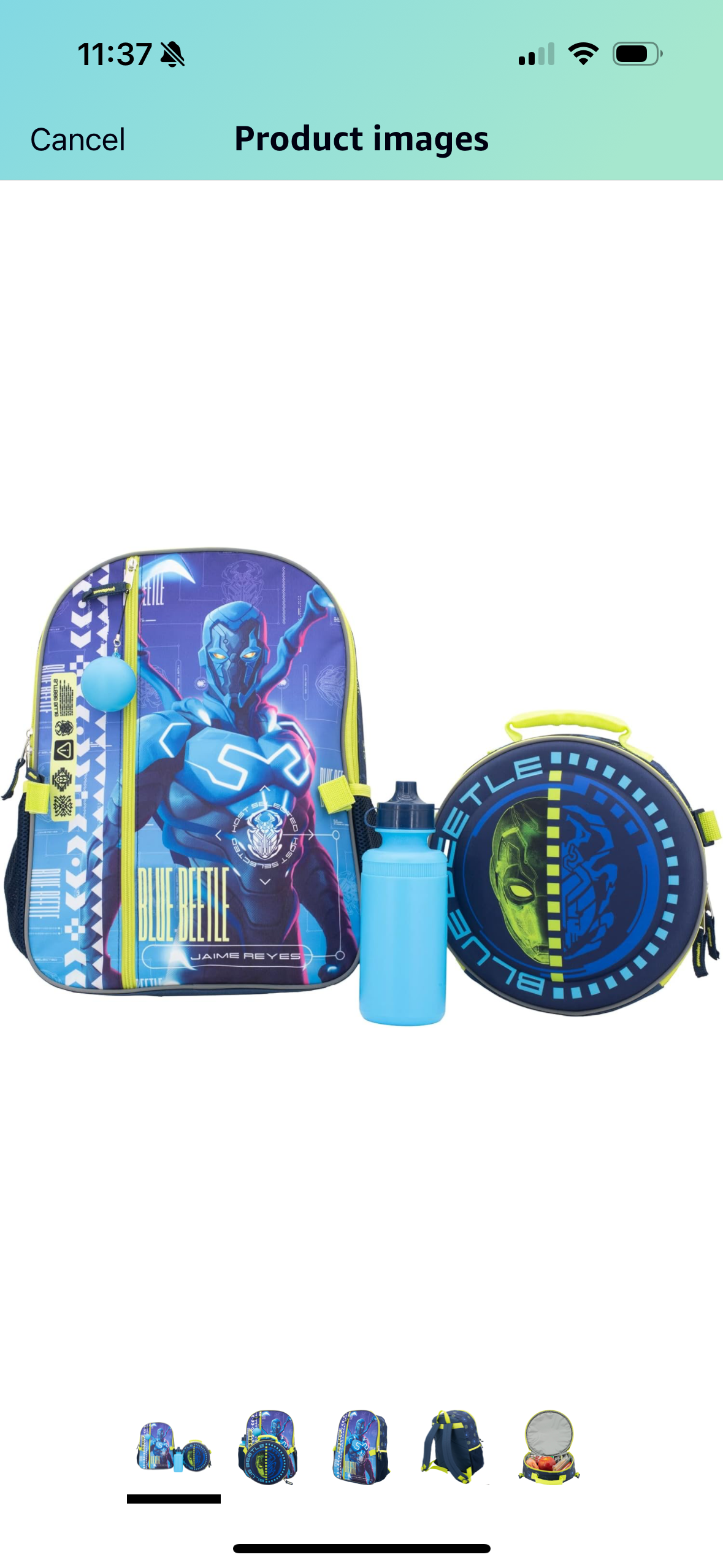 16” Blue Beatle 4 Piece Backpack Set