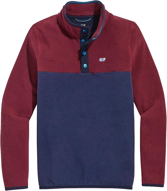 Boy’s VV Fleece QTR Snap (Crimson)