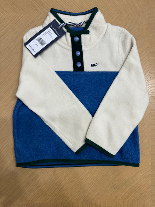 Boy’s VV Fleece QTR Snap (Blue/White)