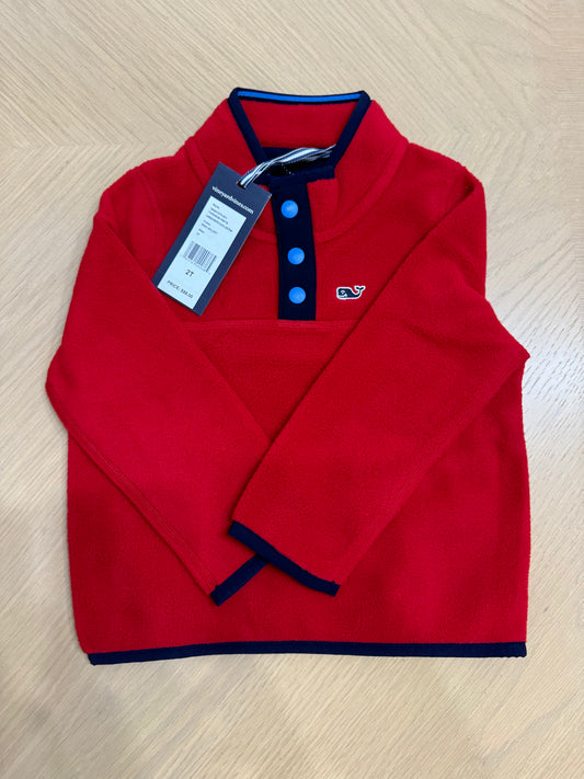 Boy’s VV Fleece QTR Snap (Red Velvet)