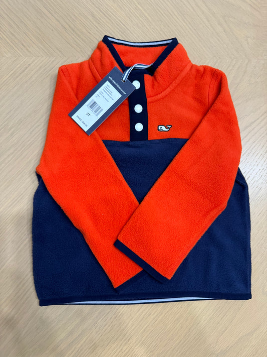 Boy’s VV Fleece QTR Snap (Navy / Orange)