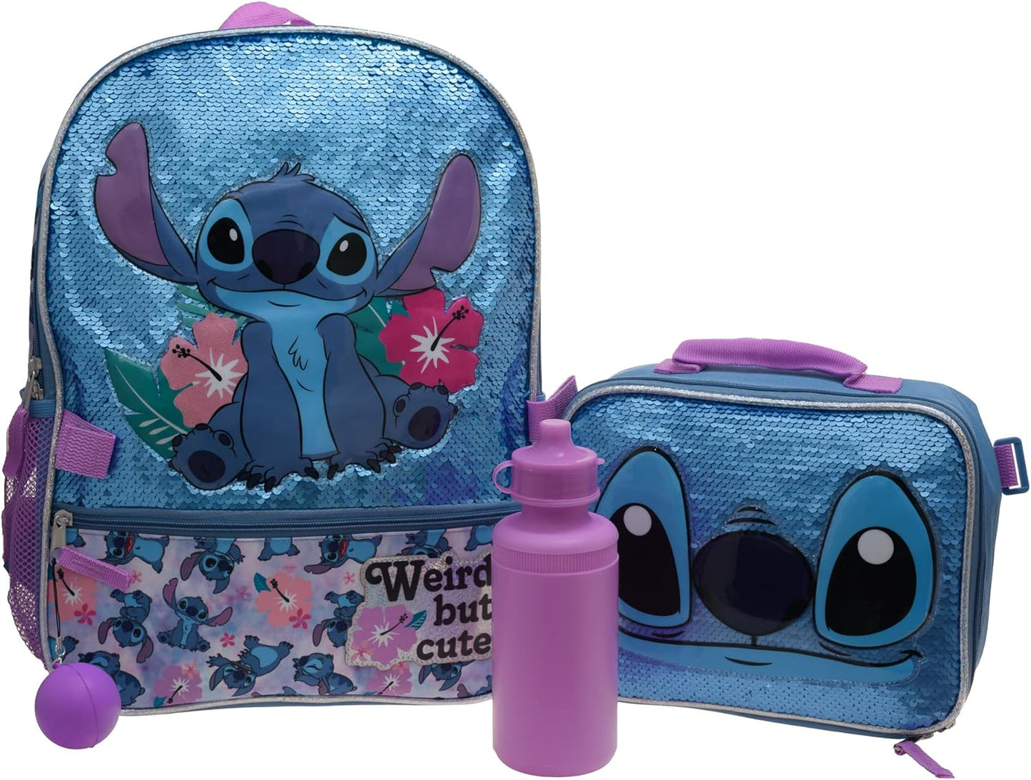 16" Lilo & Stitch Girls 4 Piece Backpack Set