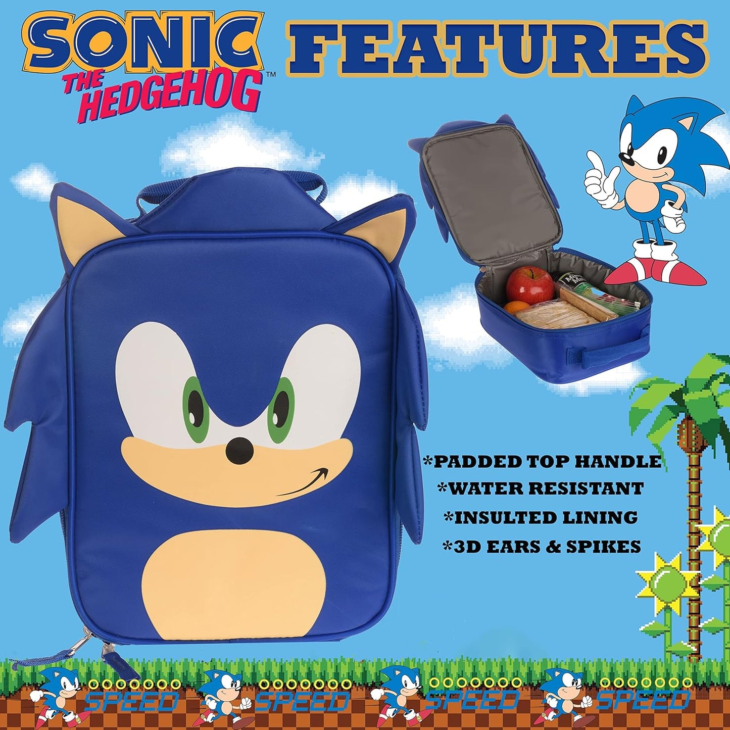 Sonic Insulated Lunch Box 3d Features