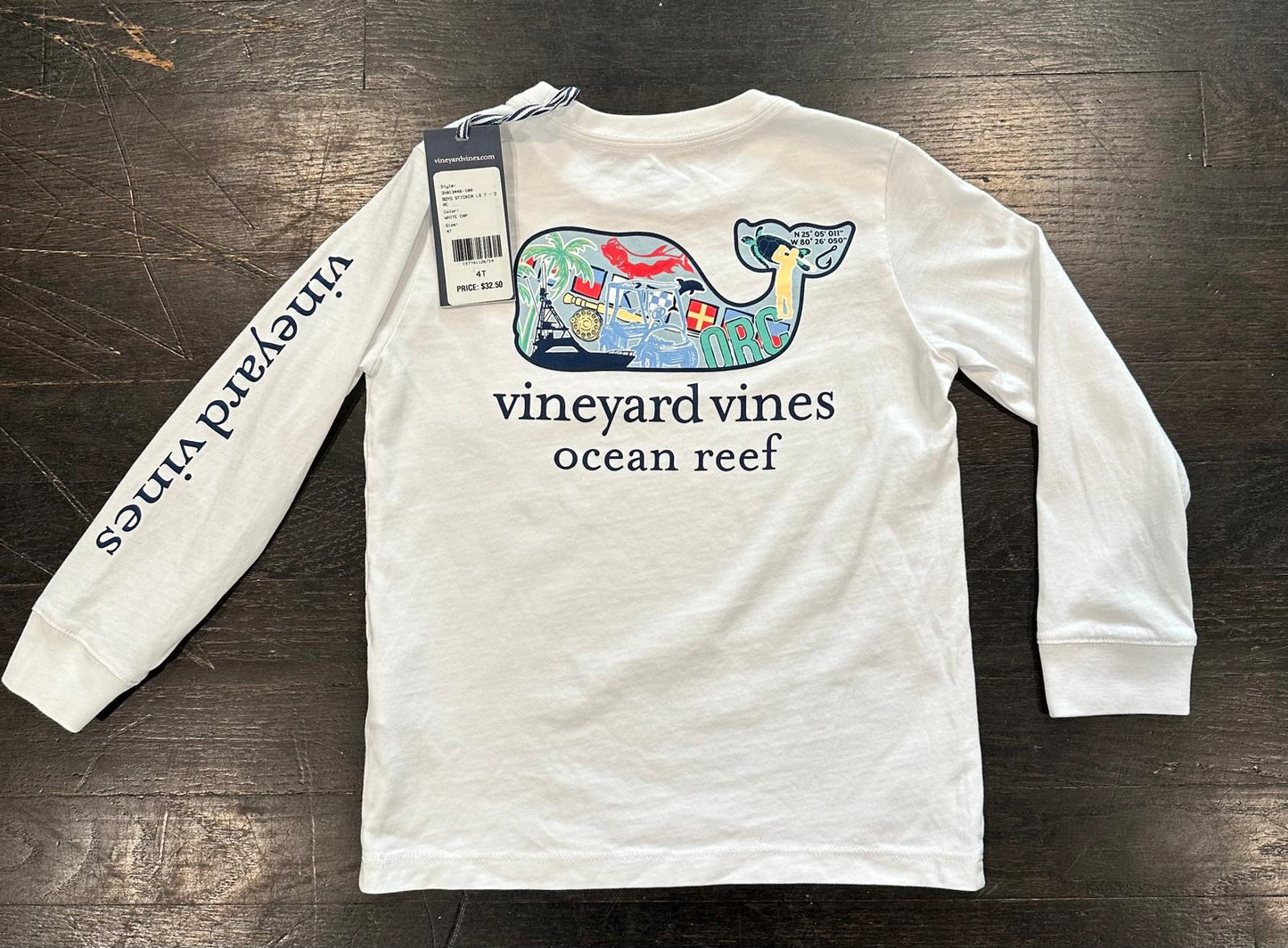 Boys VV Whale Ocean Reef LS Pocket T-Shirt